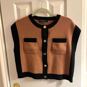 Marc New York Brown and Black knit blouse top